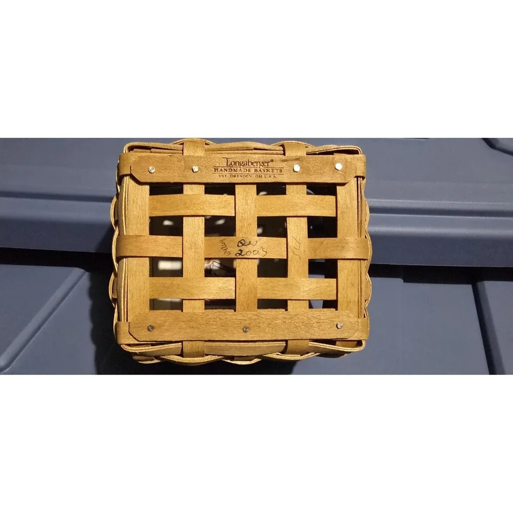 Longaberger 2003 Father’s Day Pocket Change Basket Handmade 5 1/4x4 3/8x3